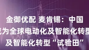 金御优配 麦肯锡：中国汽车市场成为全球电动化及智能化转型“试验田”